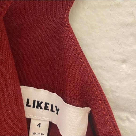 Likely || Willa Crossover Halter Mermaid Gown Burgundy Red 4 - Picture 5 of 8